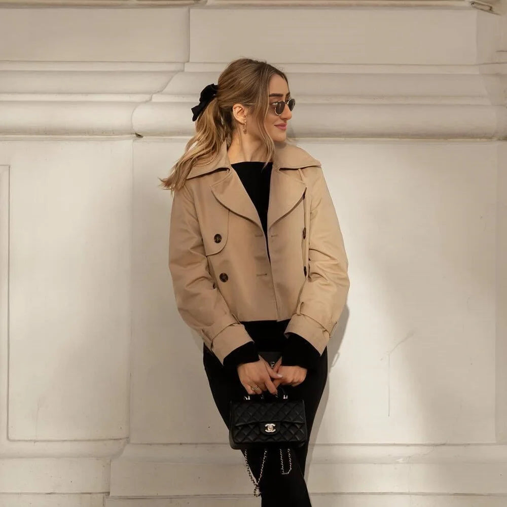 Vintage Cropped Trench Jacket