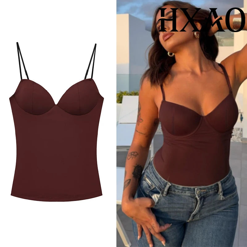 Top Corset Crop  Sleeveless Top With Straps