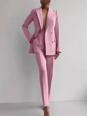 Slim Tops Blazer Pants