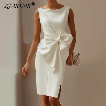 Bow midi slim party dress