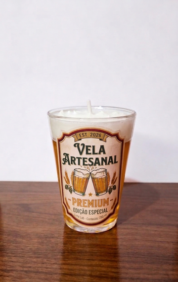 Vela Artesanal Aromática Cerveja Copo Americano 250 ml – Edição Especial